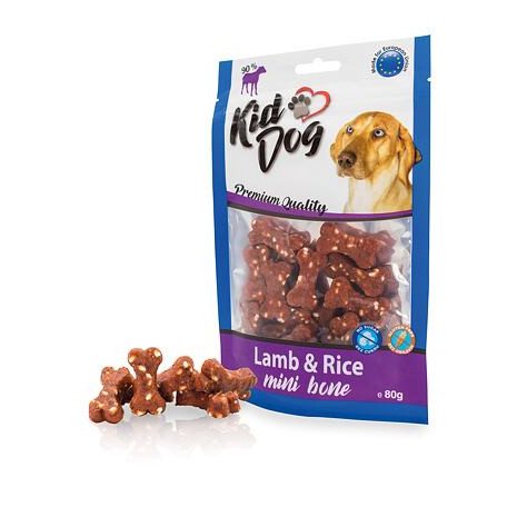 KidDog | Mini Bone | Kutyáknak | Jutalomfalat | Bárány, rizs  - 80 g