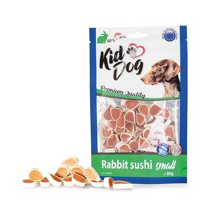 KidDog | Kutyáknak | Jutalomfalat | Sushi | Nyúl, Tőkehal  - 80 g