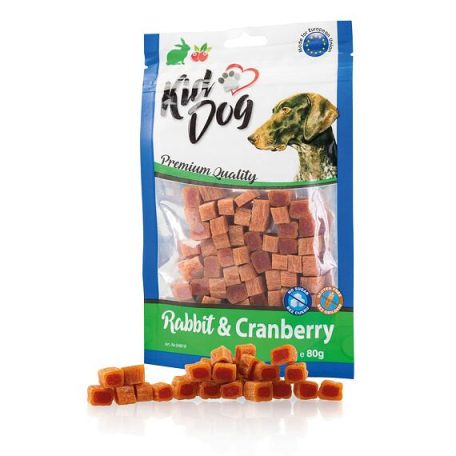KidDog | Rabbit Cranberry - jutalomfalat - nyúlhús, vörösáfonya-  kutyák részére - 80g
