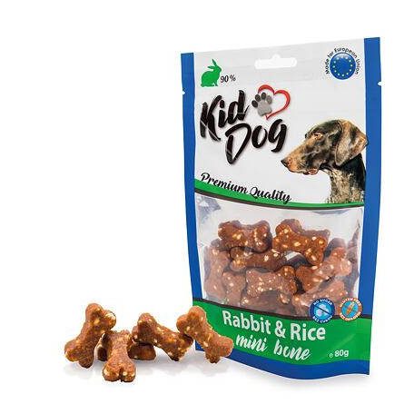 KidDog | Kutyáknak | Jutalomfalat | Mini csont alakú | Nyúl, Rizs  - 80 g