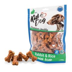   KidDog | Kutyáknak | Jutalomfalat | Mini csont alakú | Nyúl, Rizs  - 250 g