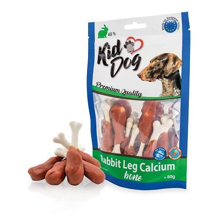 KidDog | Kutyáknak | Jutalomfalat | Nyúl comb alakú | Nyúl, Kálciumos csont  - 80 g