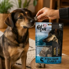   KIDDOG | Super Premium 100% Halkockák | Természetes tőkehalbőr jutalomfalat kutyáknak – 80 g
