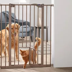   Savic | Dog Barrier Door – 107 cm | biztonsági elválasztó- és térelhatároló kutyáknak – fekete, 74–84 × 107 cm
