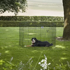   Savic | Dog Park 3 | stabil, variálható kutyakerítés – fekete, 61 × 107 cm