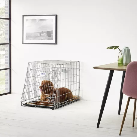 Savic | Dog Residence Mobile 76 cm | összecsukható fém szobakennel kutyáknak – szürke, 76 × 53 × 61 cm