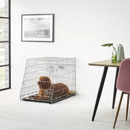 Savic | Dog Residence Mobile 91 cm | összecsukható fém szobakennel kutyáknak – szürke, 91 × 61 × 71 cm