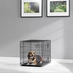   Savic | Dog Cottage 91 cm | összecsukható fém szobakennel kutyáknak – fekete, 91 × 57 × 62 cm