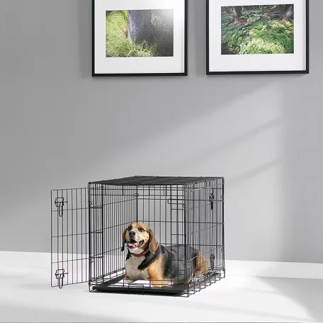 Savic | Dog Cottage 91 cm | összecsukható fém szobakennel kutyáknak – fekete, 91 × 57 × 62 cm