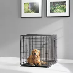   Savic | Dog Cottage 118 cm | összecsukható fém szobakennel kutyáknak – fekete, 118 × 77 × 84 cm