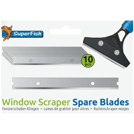 SuperFish | WINDOW SCRAPER BLADES | Ablak kaparó tartalék késekkel - 10X