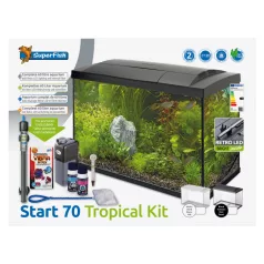   SUPERFISH | START 70 TROPICAL KIT BLACK | Trópusi teljes akváriumi szett, fekete - 63,5x35,6x48 cm