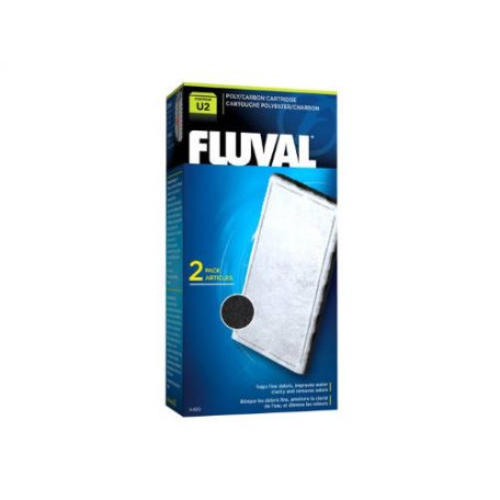 Fluval "U2" Poly/Carbon Cartridge | Szűrőbetét (Fluval U2 belső szűrőhöz) - 2 db