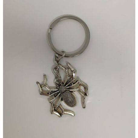 Kulcstartó – ezüst színű pók mintával