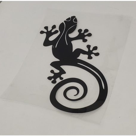 Spirálfarkú gekkó matrica – fekete vinyl