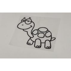 Vidám teknős matrica – fekete kontúr