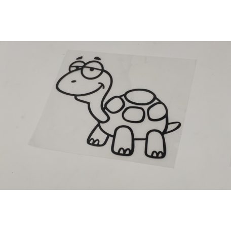 Vidám teknős matrica – fekete kontúr