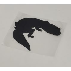 Leopárd gekkó sziluett matrica – fekete vinyl