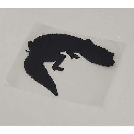 Leopárd gekkó sziluett matrica – fekete vinyl