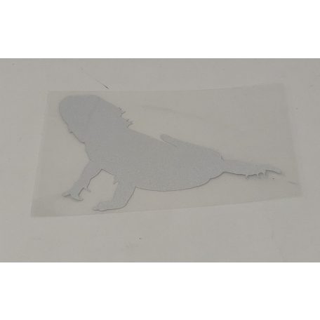 Agáma sziluett matrica – ezüst vinyl