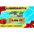 ZooNet Ajándékkártya  | Kisállat, eledel és felszerelés vásárlásához – 5.000 Ft