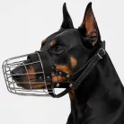 KT26 | Fémkosaras | Jól szellőző, bőrszíjas szájkosár dobermann kutyáknak – Dobi2 méret, 10 cm/7 cm/28 cm