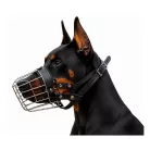 KT26 | Fémkosaras | Jól szellőző, bőrszíjas szájkosár dobermann kutyáknak – Kau2 méret, 10 cm/7 cm/28 cm