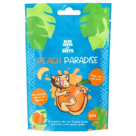 Blue River Diets Peach Paradise | Prémium őszibarackos komplett eledel gyümölcsevő gekkók számára – 60 g