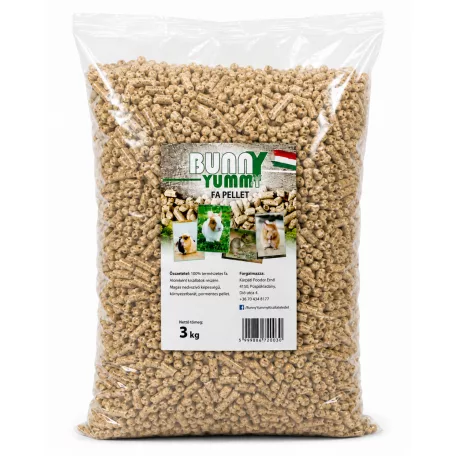 Bunny Yummy | Fa pellet | Prémium minőségű természetes fapellet alom rágcsálóknak – 3 kg