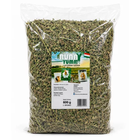 Bunny Yummy | Lucerna széna | Fehérjében és kalciumban gazdag szálas takarmány rágcsálóknak – 800 g (~24 liter)