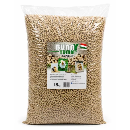 Bunny Yummy | Fa pellet | Prémium minőségű természetes fapellet alom rágcsálóknak – 15 kg