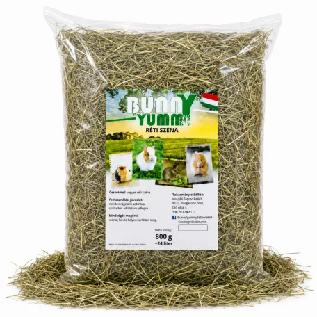 Bunny Yummy | Réti széna | Prémium minőségű természetes szálas takarmány rágcsálóknak – 800 g (~24 liter)