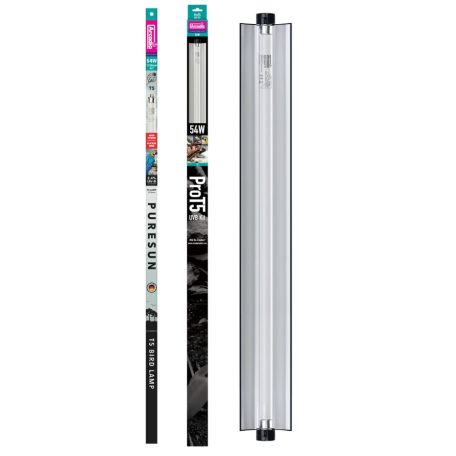 Arcadia | Pro T5 UVB Kit Bird | Teljes spektrumú UVB fénycső szett díszmadarak számára 2.4% – 54 W/117 cm