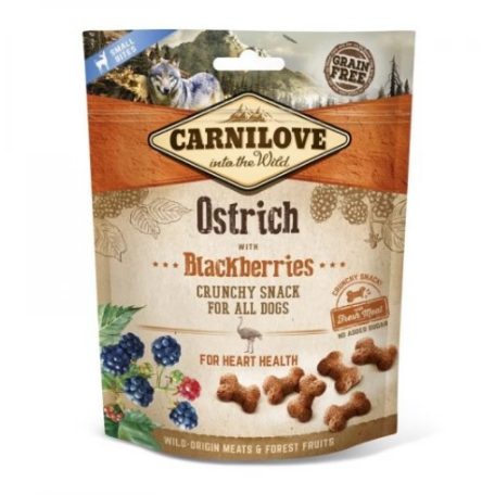 Carnilove | Dog Crunchy Snack | Kiegészítő eledel, Ostrich & Mulberry- Strucc Hússal és Szederrel, Kutya számára - 200 g