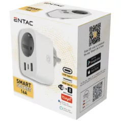   Entac | Smart Hálózati Adapter - 1x Type-F, 2xUSB-A, 1xUSB-C 2.4A WIBLE