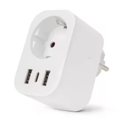   Entac | Smart Hálózati Adapter - 1x Type-F, 2xUSB-A, 1xUSB-C 2.4A WIBLE