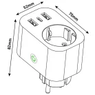 Entac | Smart Hálózati Adapter - 1x Type-F, 2xUSB-A, 1xUSB-C 2.4A WIBLE