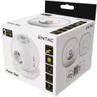 Entac |Gömb Elosztó 3 Foglalattal - 2x2.1A USB-vel Kapcsolóval, 1.5m - 3G1.5
