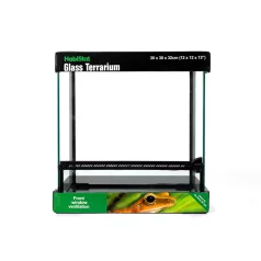   HabiStat | Glass Terrarium | Üveg terrárium kis testű hüllőknek és kétéltűeknek – 30×30×32 cm