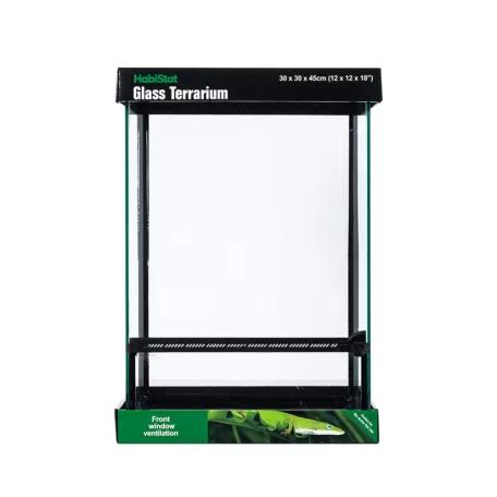 HabiStat | Glass Terrarium | Üveg terrárium nappali gekkók, kisebb kígyók és békák számára – 30×30×45 cm