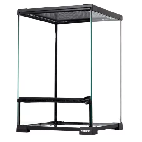HabiStat | Glass Terrarium | Üveg terrárium nappali gekkók, kisebb kígyók és békák számára – 30×30×45 cm