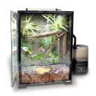 HabiStat | Glass Terrarium | Üveg terrárium nappali gekkók, kisebb kígyók és békák számára – 30×30×45 cm