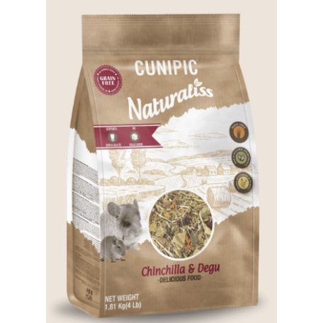 Cunipic | Naturaliss Happy Pack Chinchilla | Teljesértékű csincsilla eledel - 1,81 Kg