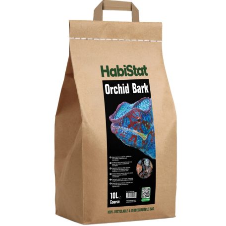 HabiStat | Orchid Barck Coarse | Természetes durva szemű kéreg terráriumi növények és hüllők számára - 10 L
