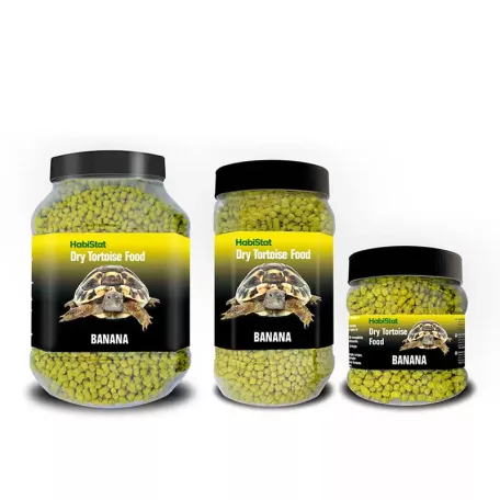 HabiStat | Tortoise Food Banana | Banános növényi alapú teknőstáp szárazföldi teknősök számára - 800 g