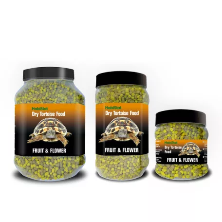 HabiStat | Tortoise Food Fruit&Flower | Gyümölcsös és Virágos alapú teknőstáp szárazföldi teknősök számára - 800 g
