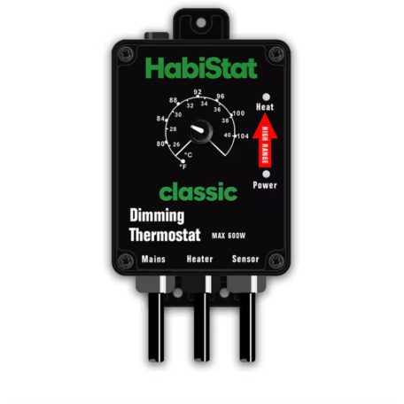 Habistat | High Range Dimming Thermostat Black | Analóg hőszabályzó hüllő terráriumokhoz - 600W