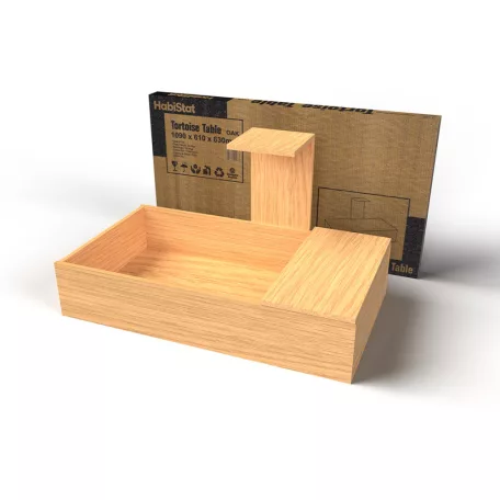 HabiStat | Torotise Table Oak | Strapabíró dekoratív asztal teknősök és kisállatok számára - 109x61 cm