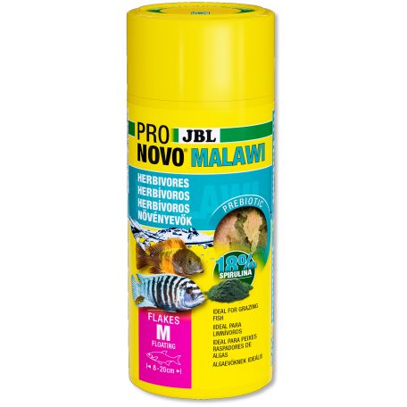 JBL | ProNovo | Malawi | Flakes M | Lemezes díszhaltáp | Sügér félék számára - 1000ml/500g