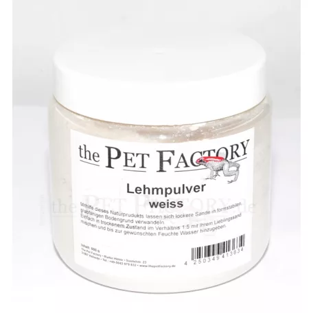 The Pet Factory | Lehmpulver weiss | Fehér agyagpor homok keményítéséhez és járatépítéshez – 800 g